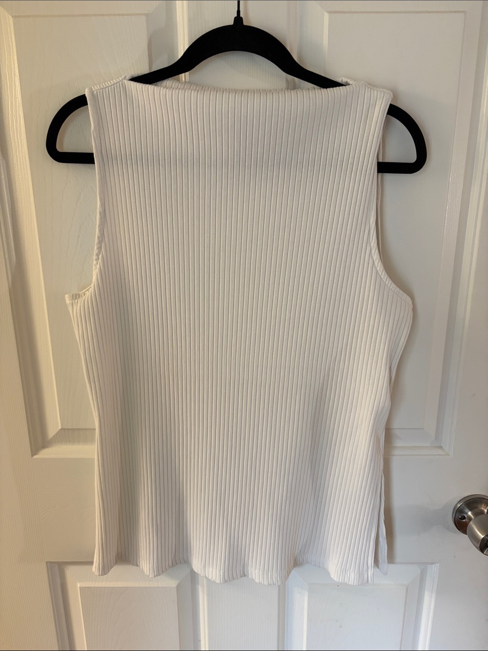 Old Navy White Boatneck Ribbed Sleeveless Tank Top
